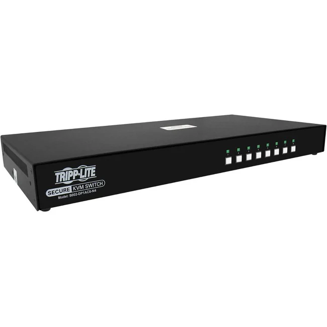 Tripp Lite by Eaton Secure KVM Switch, 8-Port, Single Head, DisplayPort to DisplayPort, 4K, NIAP PP4.0, Audio, CAC, TAA - 8 Computer(s) - 1 Local User(s) - 3840 x 2160 - 50 Hz, 60 Hz - 19 x USB - Yes - 9 x DisplayPort - TAA Compliant