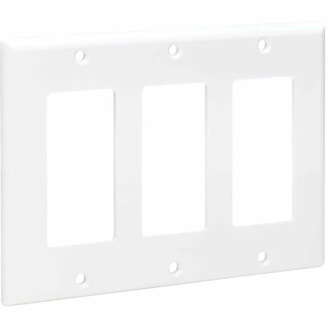 Tripp Lite by Eaton Triple-Gang Faceplate, Decora Style - Vertical, White