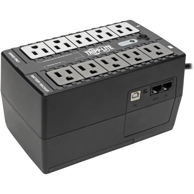 Tripp Lite by Eaton UPS 550VA 300W Standby UPS - 10 NEMA 5-15R Outlets 120V 50/60 Hz 5-15P Plug ENERGY STAR Desktop/Wall - Ultra-compact Desktop/Tower/Wall Mount - 6.50 Hour Recharge - 1.20 Minute Stand-by - 120 V AC Input - 110 V AC, 115 V AC, 120 V AC O