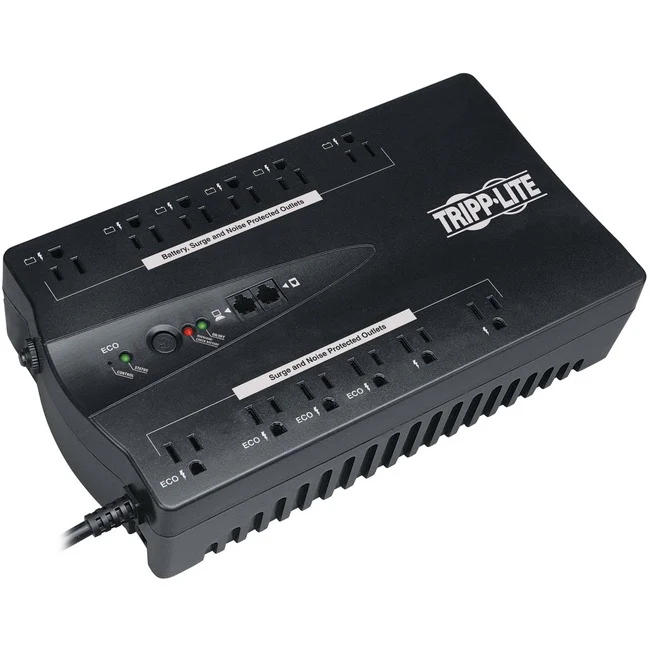Tripp Lite by Eaton UPS TAA-Compliant ECO Series 120V 750VA 450W Energy-Saving Standby UPS with USB port and 12 Outlets - 750VA/450W - 2.5 Minute Full Load - 6 x NEMA 5-15R - Battery Backup System, 6 x NEMA 5-15R - Surge-protected