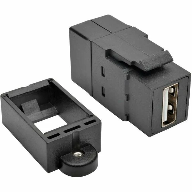 Tripp Lite by Eaton USB 2.0 All-in-One Keystone/Panel Mount Coupler (F/F), Black