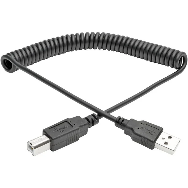 Tripp Lite by Eaton USB 2.0 Hi-Speed A/B Coiled Cable (M/M), 10 ft