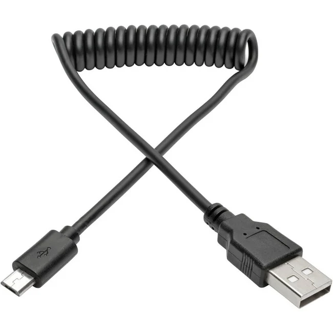 Tripp Lite by Eaton USB 2.0 Hi-Speed A to Micro-B Coiled Cable (M/M), 3 ft