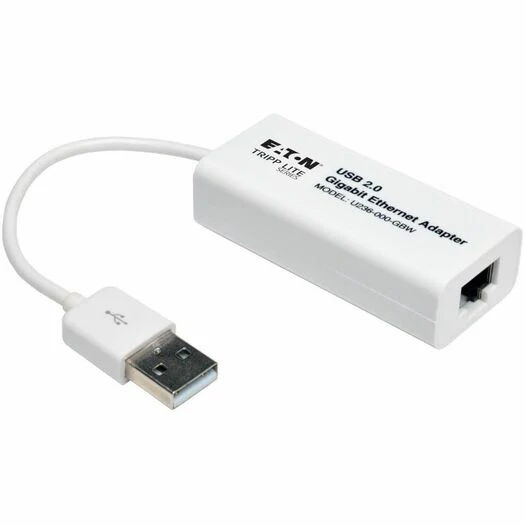 Tripp Lite by Eaton USB 2.0 to Gigabit Ethernet NIC Network Adapter 10/100/1000 Mbps White - 10/100/1000 Mbps - White - USB 2.0 - 1 Port(s) - 1 x Network (RJ-45) - Twisted Pair