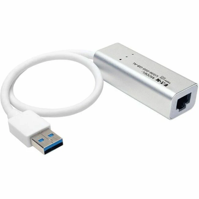 Tripp Lite by Eaton USB 3.0 SuperSpeed to Gigabit Ethernet NIC Network Adapter 10/100/1000 Plug and Play Aluminum - USB 3.0 - 1 Port(s) - 1 - Twisted Pair
