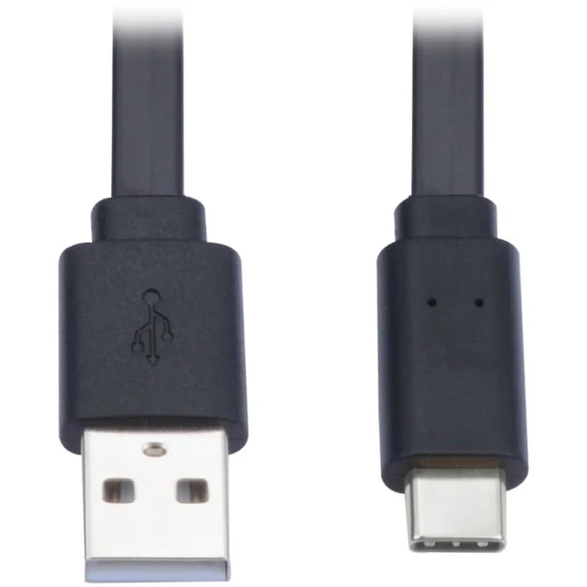 Tripp Lite by Eaton USB-A to USB-C Flat Cable (M/M), Black, 3 ft. (0.9 m)