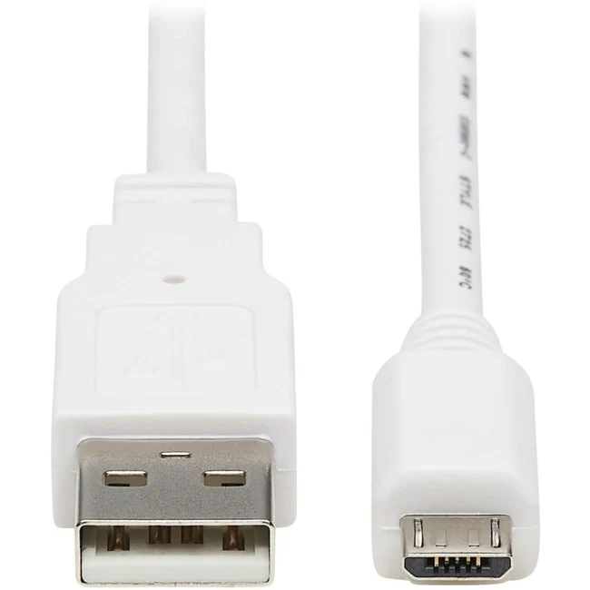 Tripp Lite by Eaton USB-A to USB Micro-B Antibacterial Cable (M/M), USB 2.0, White, 3-ft. (0.91 m)