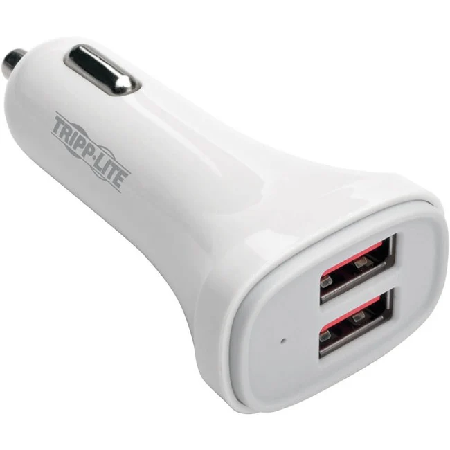 Tripp Lite by Eaton USB Car Charger Dual-Port with Autosensing 5V 4.8A Fast Charger for Tablets and Cell Phones - 24 W Output Power - 12 V DC Input Voltage - 5 V DC Output Voltage - 4.80 A Output Current