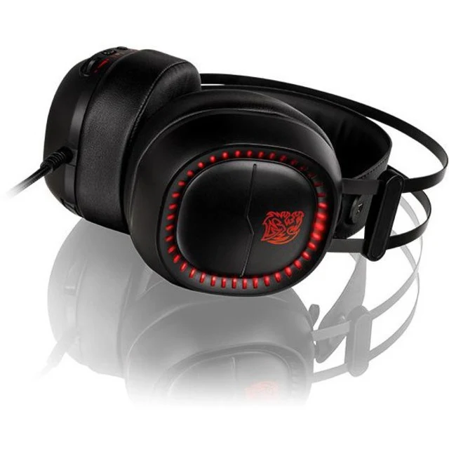 Tt eSPORTS Shock Pro RGB Gaming Headset - Stereo - Mini-phone (3.5mm) - Wired - 32 Ohm - 20 Hz - 20 kHz - Over-the-head - Binaural - Circumaural - 6.56 ft Cable - Noise Canceling - Diamond Black