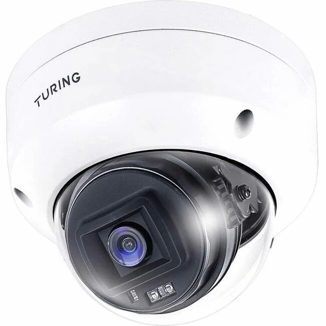 Turing Video EDGE+ EVC5FD 5 Megapixel Outdoor Network Camera - Color - Dome - White - TAA Compliant - 98 ft Infrared Night Vision - H.265, H.264, MJPEG - 2688 x 1520 - 2.80 mm Fixed Lens - 30 fps - CMOS - Desk Mount, Wall Mount - IK10 - IP66