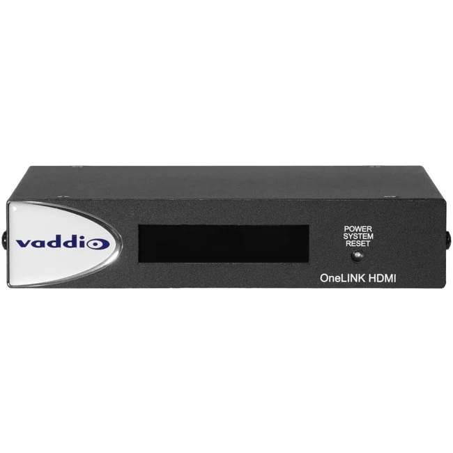 Vaddio OneLINK HDMI Camera Extension - For HDBaseT Conference Cameras - Video and Power Extender - 1 Output Device - 27.33 ft Range - 2 x Network (RJ-45) - 1 x HDMI Out - 2160p - 4K - Twisted Pair - Category 6 - IP Camera - Standalone - TAA Compliant