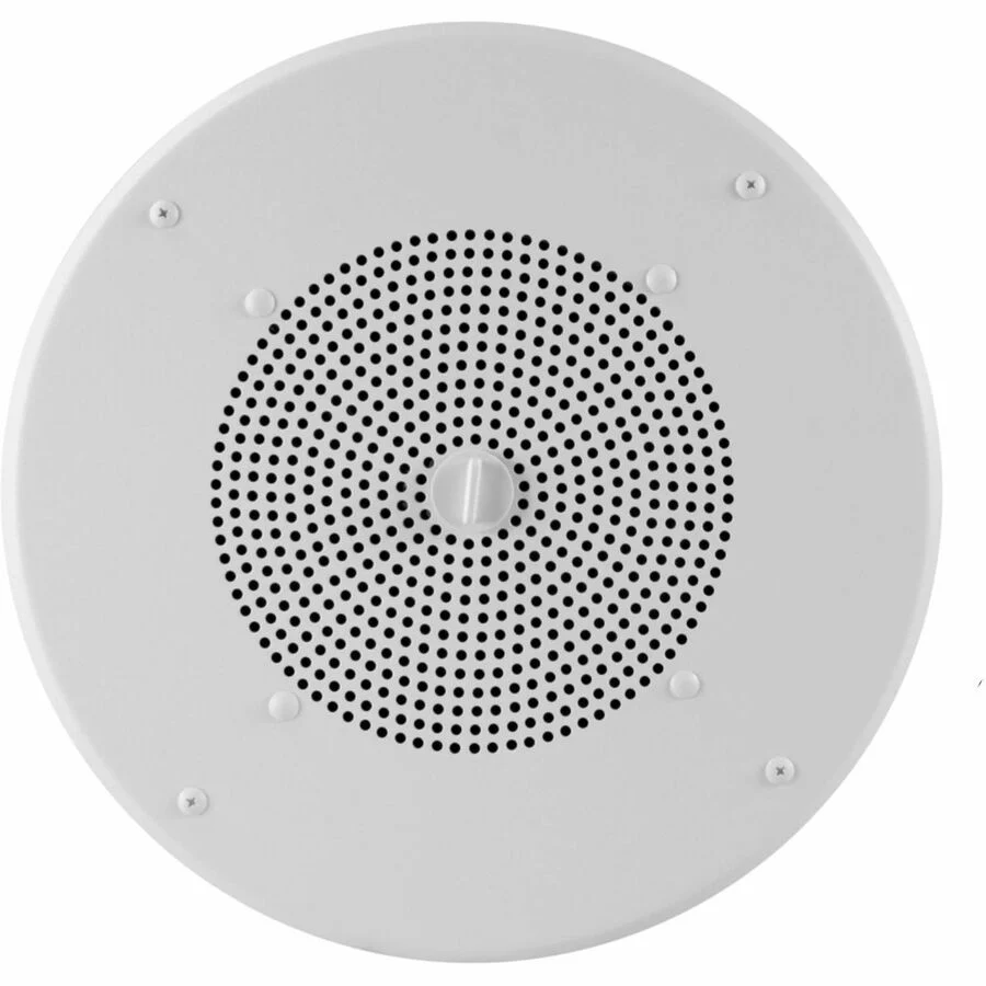 Valcom V-1020C Ceiling Mountable, Flush Mount Speaker - 1 W RMS - Semi-gloss White - 8" Cone Woofer - 80 Hz to 15 kHz - 600 Ohm