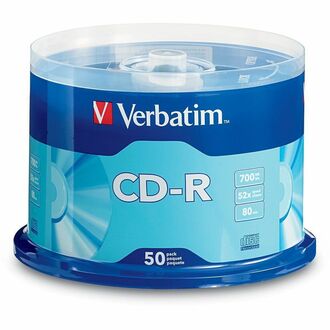 Verbatim 94691 CD Recordable Media - CD-R - 52x - 700 MB - 50 Pack Spindle - 120mm - Single-layer Layers - 1.33 Hour Maximum Recording Time