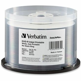 Verbatim DataLifePlus DVD Recordable Media - DVD-R - 16x - 4.70 GB - 200 Pack - 120mm - Printable - 2 Hour Maximum Recording Time
