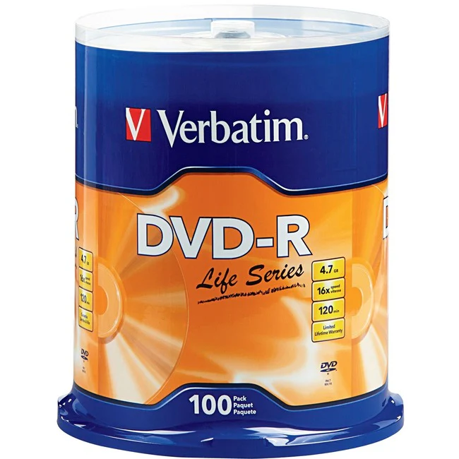 Verbatim DVD-R Life Series - 16x - 4.70 GB - 100pk Spindle - DVD-R Life Series - 16x - 4.70 GB - 100pk Spindle