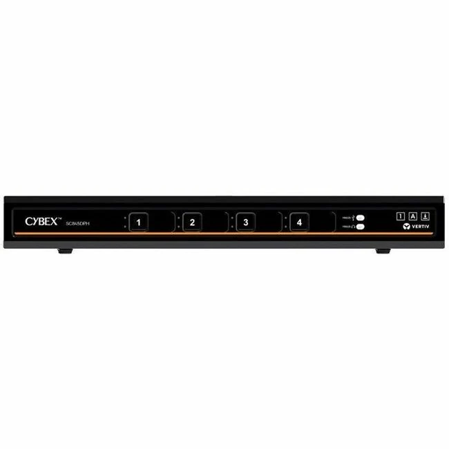 Vertiv Cybex SC800 Secure KVM| 4 Port Universal DP/H Single Display| CAC PP4.0 - Secure Desktop KVM Switches | Secure KVM Switch | Single Head | NIAP Certified | Secure Keyboard | 2 to 8 Port, Secure Isolated Channels | Running up to UHD 4K at 60Hz | 3-Ye