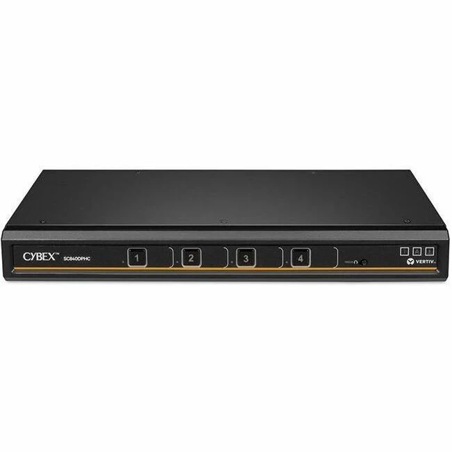 Vertiv Cybex SC800 Secure KVM | Single | 4 Port Universal DisplayPort | USB-C | NIAP version 4.0 Certified (SC840DPHC-400) - Secure Desktop KVM Switches | Secure KVM Switch | Single Head | NIAP Certified | Secure Keyboard | 2 to 8 Port, Secure Isolated Ch