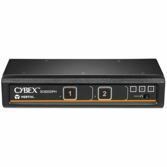 VERTIV Cybex SC820DPH-400 KVM SwitchboxVertiv Cybex SC800 Secure KVM | Single Head | 2 Port Universal DisplayPort | NIAP version 4.0 Certified (SC820DPH-400) - Secure Desktop KVM Switches | Secure KVM Switch | Single Head | NIAP Certified | Secure Keyboar