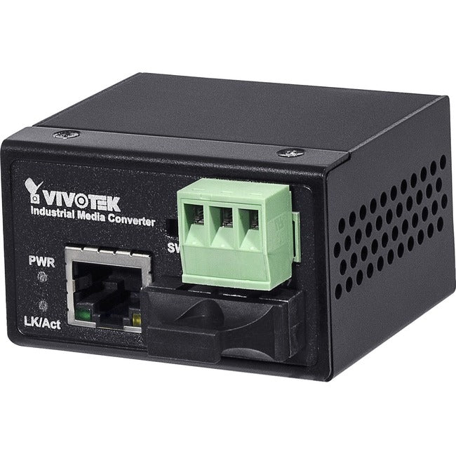 Vivotek Industrial FE Media Converter SC Multi-Mode Fiber 2Km - 1 x Network (RJ-45) - 1 x SC Ports - DuplexSC Port - Multi-mode - Fast Ethernet - 10/100Base-T, 100Base-X - 1.24 Mile - AC Adapter - Rail-mountable, Wall Mountable - TAA Compliant