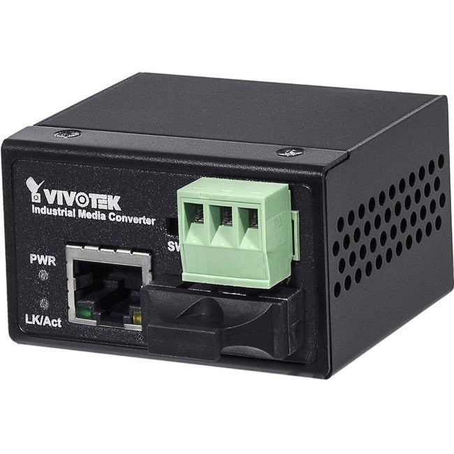 Vivotek Industrial FE Media Converter SC Single-Mode 30km - 1 x Network (RJ-45) - 1 x SC Ports - DuplexSC Port - Single-mode - Fast Ethernet - 10/100Base-T, 100Base-X - 18.64 Mile - AC Adapter - Rail-mountable, Wall Mountable - TAA Compliant