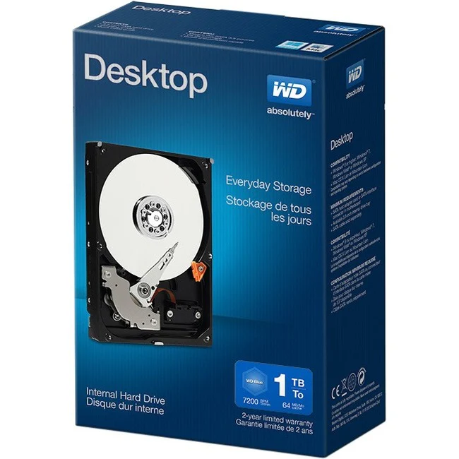 WD 1 TB Desktop Mainstream SATA 6 Gb/s Internal Hard Drive - 2 Year Warranty - Retail