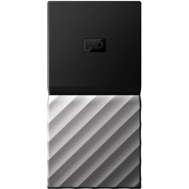 WD My Passport WDBKVX2560PSL-WESN 256 GB Portable Solid State Drive - 2.5" External - Black, Metallic Gray - USB 3.1 Type C - 256-bit Encryption Standard - 3 Year Warranty - Retail