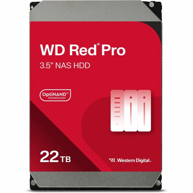 Western Digital Red Pro WD221KFGX 22 TB Hard Drive - 3.5" Internal - SATA (SATA/600) - Conventional Magnetic Recording (CMR) Method - Storage System Device Supported - 7200rpm - 5 Year Warranty