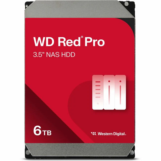 Western Digital Red Pro WD6003FFBX 6 TB Hard Drive - 3.5" Internal - SATA (SATA/600) - Conventional Magnetic Recording (CMR) Method - Storage System, Desktop PC Device Supported - 7200rpm - 5 Year Warranty