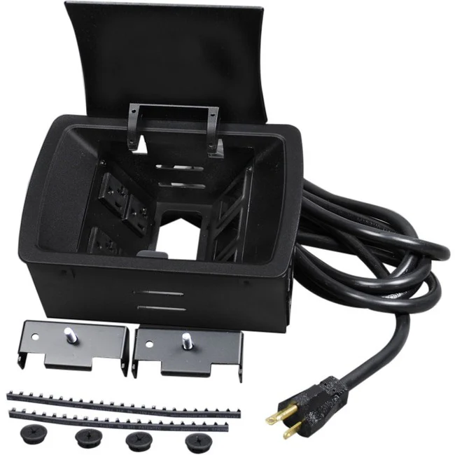 Wiremold deQuorum Cord-Ended Unit - 2 x Power Receptacles - 20 A Flush Mount, Counter Top