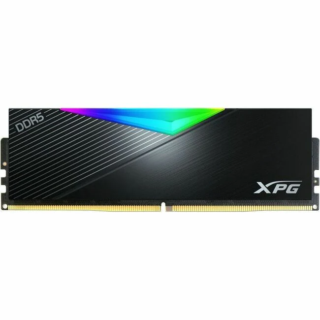 XPG LANCER AX5U6000C3016G-CLARBK 16GB DDR5 SDRAM Memory Module - For Desktop PC - 16 GB (1 x 16GB) - RGB - DDR5-6000/PC5-48000 DDR5 SDRAM - 6000 MHz Single-rank Memory - CL30 - 1.35 V - ECC - Unbuffered - 288-pin - DIMM - Lifetime Warranty