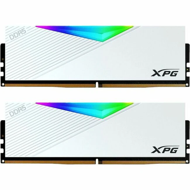 XPG LANCER AX5U6000C3032G-DCLARWH 64GB (2 x 32GB) DDR5 SDRAM Memory Kit - 64 GB (2 x 32GB) - RGB - DDR5-6000/PC5-48000 DDR5 SDRAM - 6000 MHz Dual-rank Memory - CL30 - 1.35 V - ECC - Unbuffered - 288-pin - DIMM - Lifetime Warranty