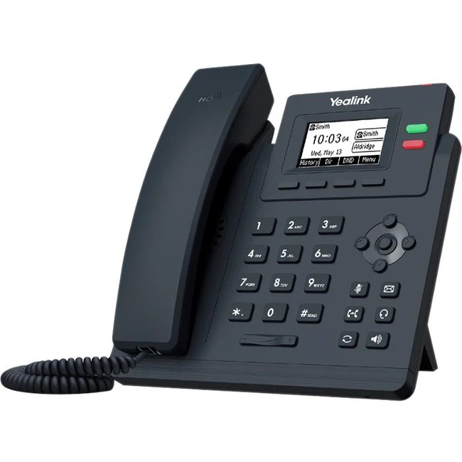 Yealink T31P IP Phone - Corded/Cordless - Corded - Wall Mountable - Classic Gray - 2 x Total Line - VoIP LCD - 2 x Network (RJ-45) - PoE Ports