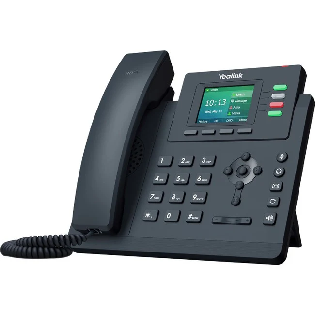 Yealink T33G IP Phone - Corded/Cordless - Corded - Wall Mountable, Desktop - Classic Gray - 4 x Total Line - VoIP - 2 x Network (RJ-45) - PoE Ports