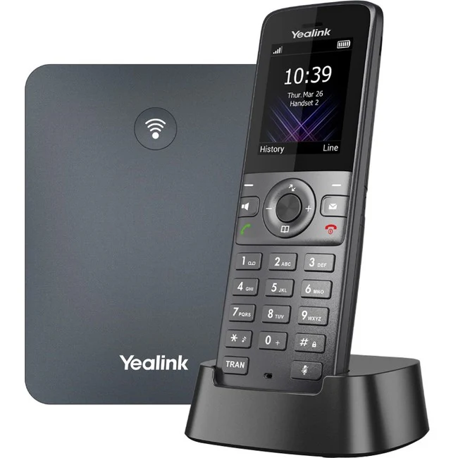 Yealink W73P IP Phone - Cordless - Corded - DECT - Wall Mountable, Desktop - Space Gray, Classic Gray - VoIP - 1 x Network (RJ-45)