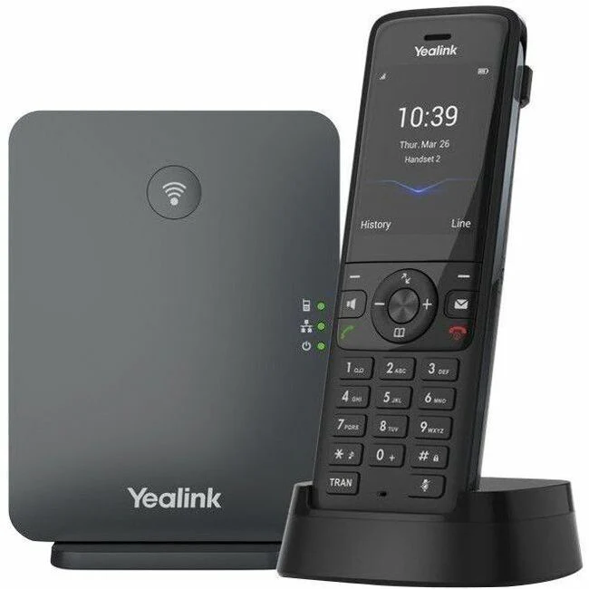 Yealink W78P IP Phone - Cordless - Corded - DECT - Desktop, Wall Mountable - Black, Classic Gray - 1 x Handset Included - 1 x Network (RJ-45) - PoE Ports