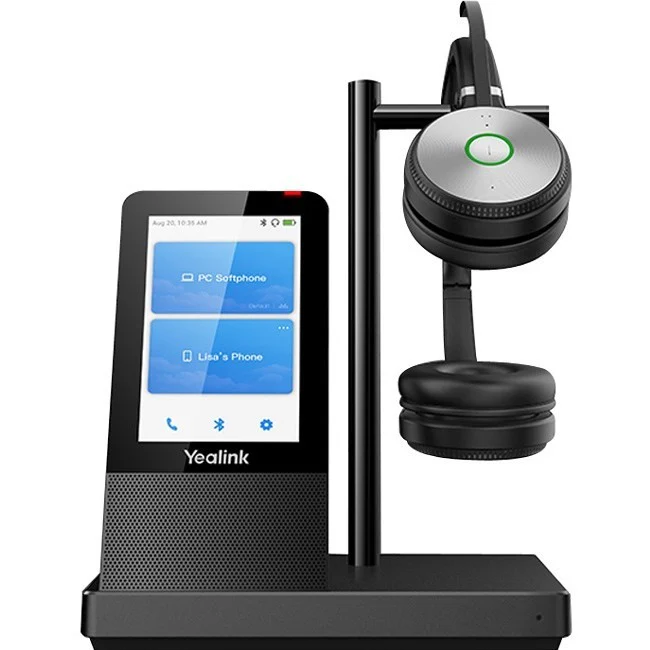 Yealink WH66 Headset - Stereo - USB 3.0 Type A - Wired/Wireless - Bluetooth/DECT - 524.9 ft - 32 Ohm - 20 Hz - 20 kHz - Over-the-ear - Binaural - Ear-cup - 3.28 ft Cable - Black/Silver