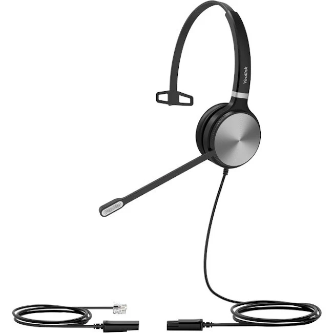 Yealink Wideband Headset for Yealink IP Phone - Mono - RJ-9 - Wired - 32 Ohm - 20 Hz - 20 kHz - Over-the-head - Monaural - Noise Canceling - Black, Silver