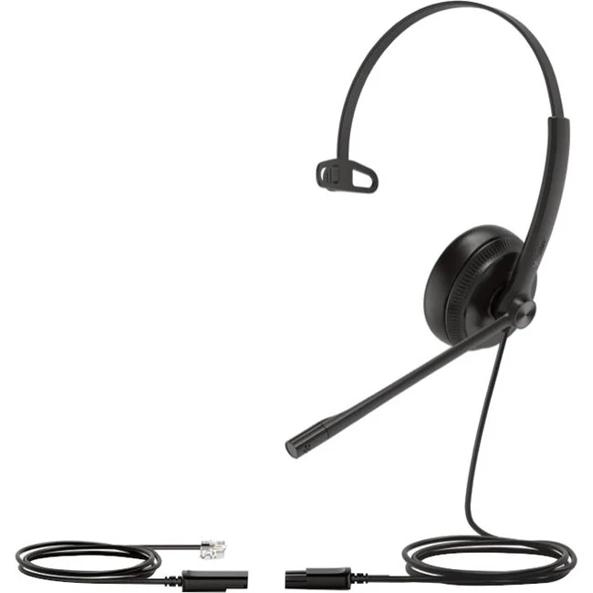 Yealink Wideband Headset for Yealink IP Phone - Mono - RJ-9 - Wired - 32 Ohm - 20 Hz - 20 kHz - Over-the-head - Monaural - Uni-directional, Electret Microphone - Noise Canceling - Black