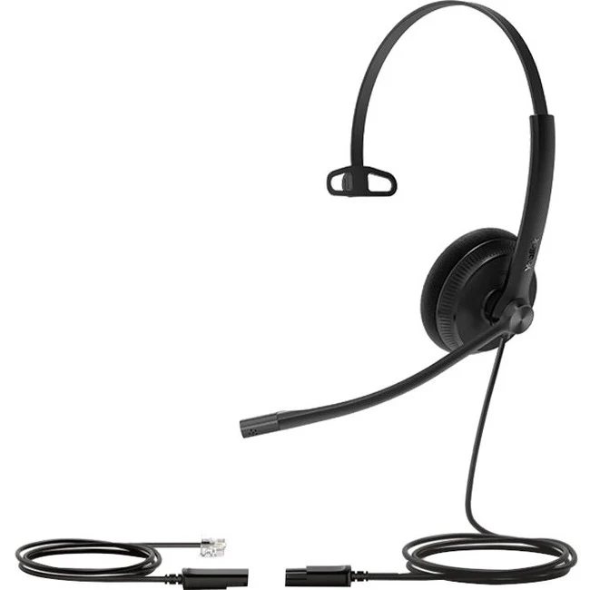 Yealink Wideband Headset for Yealink IP Phone - Mono - RJ-9 - Wired - 32 Ohm - 20 Hz - 20 kHz - Over-the-head - Monaural - Uni-directional, Electret, Noise Cancelling Microphone - Black