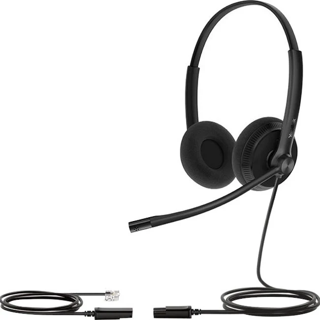 Yealink Wideband Headset for Yealink IP Phone - Stereo - RJ-9 - Wired - 32 Ohm - 20 Hz - 20 kHz - Over-the-head - Binaural - Uni-directional, Electret Microphone - Noise Canceling - Black