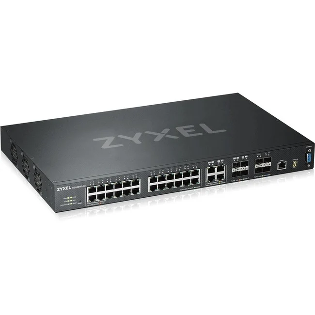 ZYXEL 28-port GbE L3 Managed Switch with 4 SFP+ Uplink - 28 Ports - Manageable - Gigabit Ethernet, 10 Gigabit Ethernet - 10GBase-X, 1000Base-X, 10/100/1000Base-T - 4 Layer Supported - Modular - 4 SFP Slots - Twisted Pair, Optical Fiber - Rack-mountable -