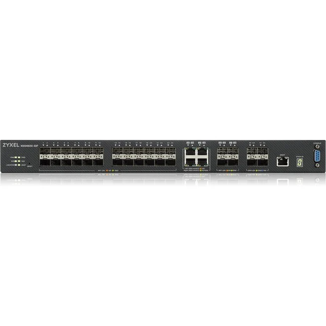 ZYXEL 28-port GbE L3 Managed Switch with 4 SFP+ Uplink - 28 Ports - Manageable - Gigabit Ethernet - 1000Base-X - 4 Layer Supported - Modular - 28 SFP Slots - 60.10 W Power Consumption - Optical Fiber, Twisted Pair - Rack-mountable - Lifetime Limited Warra