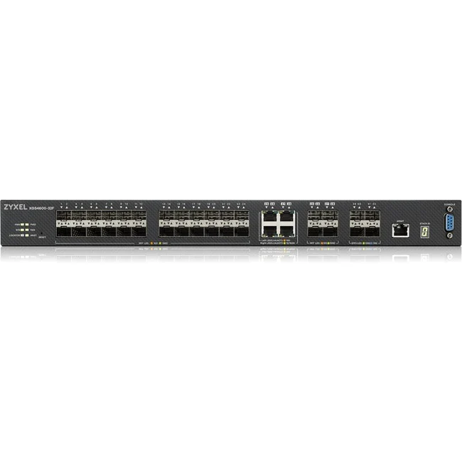ZYXEL 28-port GbE L3 Managed Switch with 4 SFP+ Uplink - 4 Ports - Manageable - 10 Gigabit Ethernet, Gigabit Ethernet - 10GBase-X, 1000Base-X, 100/1000Base-T - 4 Layer Supported - Modular - 28 SFP Slots - Optical Fiber, Twisted Pair - Rack-mountable - Lif